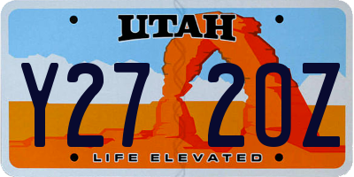 UT license plate Y272OZ