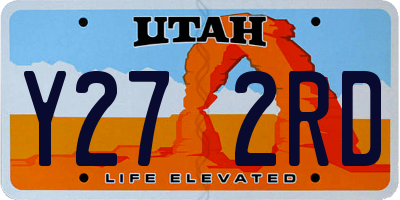 UT license plate Y272RD