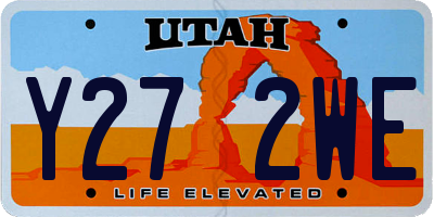 UT license plate Y272WE