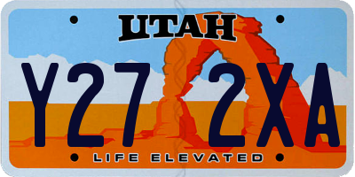 UT license plate Y272XA