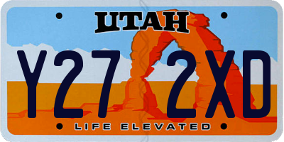 UT license plate Y272XD