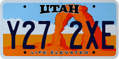 UT license plate Y272XE