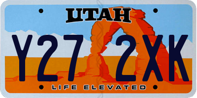 UT license plate Y272XK