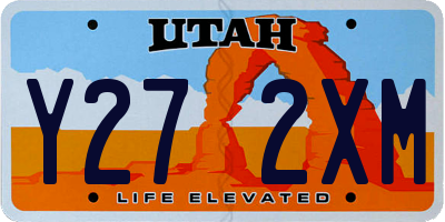 UT license plate Y272XM
