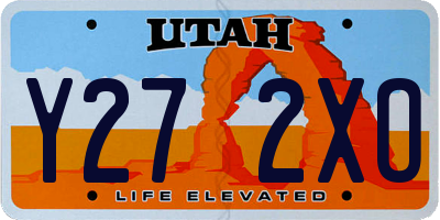 UT license plate Y272XO