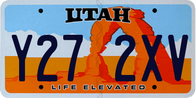 UT license plate Y272XV