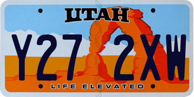 UT license plate Y272XW