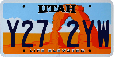 UT license plate Y272YW