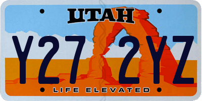 UT license plate Y272YZ