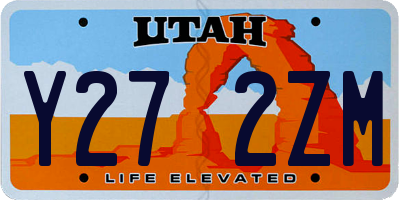 UT license plate Y272ZM