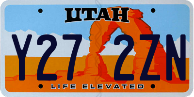 UT license plate Y272ZN