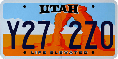 UT license plate Y272ZO