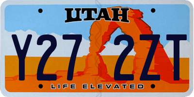 UT license plate Y272ZT