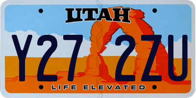 UT license plate Y272ZU