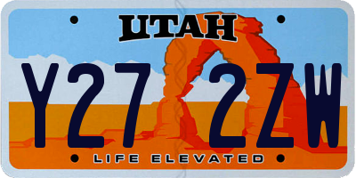 UT license plate Y272ZW