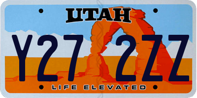 UT license plate Y272ZZ
