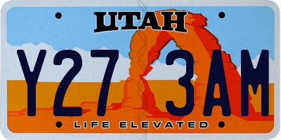 UT license plate Y273AM