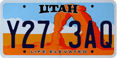 UT license plate Y273AQ
