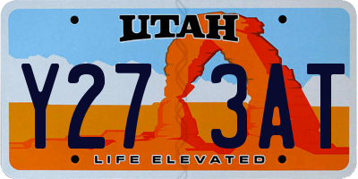 UT license plate Y273AT
