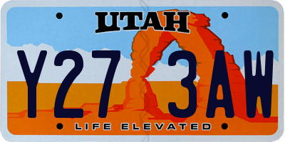 UT license plate Y273AW