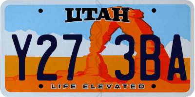 UT license plate Y273BA