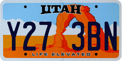 UT license plate Y273BN