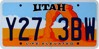 UT license plate Y273BW