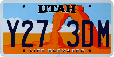 UT license plate Y273DM