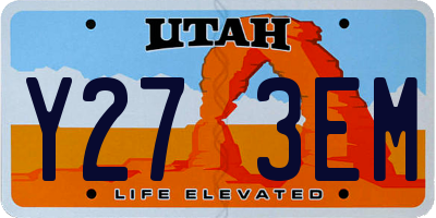UT license plate Y273EM