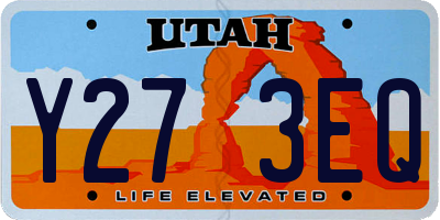 UT license plate Y273EQ