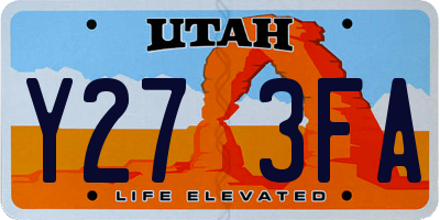 UT license plate Y273FA