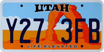 UT license plate Y273FB