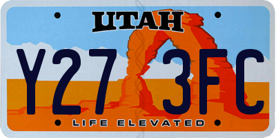 UT license plate Y273FC