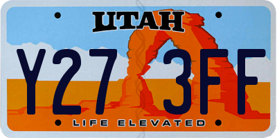 UT license plate Y273FF