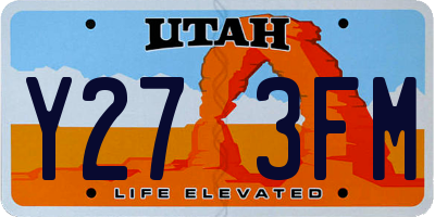 UT license plate Y273FM