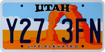 UT license plate Y273FN