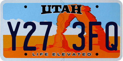 UT license plate Y273FQ