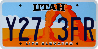 UT license plate Y273FR