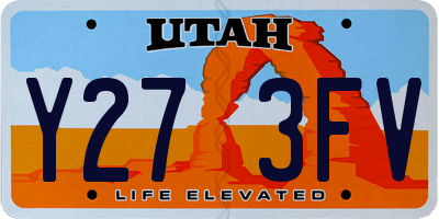 UT license plate Y273FV