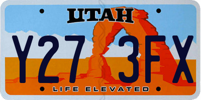 UT license plate Y273FX