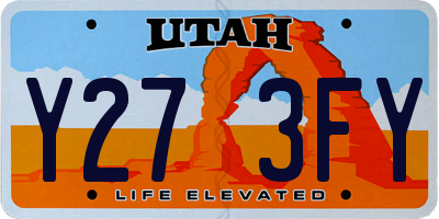 UT license plate Y273FY