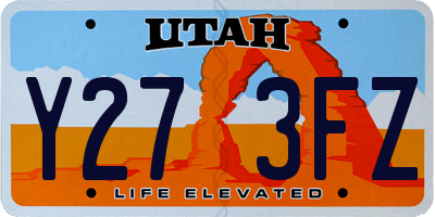 UT license plate Y273FZ