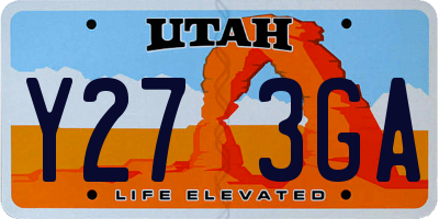 UT license plate Y273GA