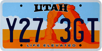 UT license plate Y273GT