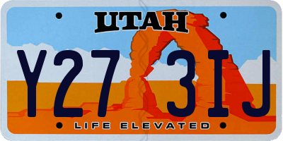UT license plate Y273IJ