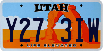 UT license plate Y273IW