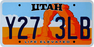 UT license plate Y273LB