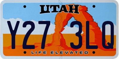 UT license plate Y273LQ