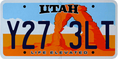 UT license plate Y273LT