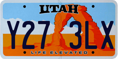 UT license plate Y273LX